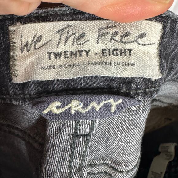 We The Free Free People Size 28 Black Wash Raw Hem Jeans Cropped Ankle Jeans - Picture 5 of 9